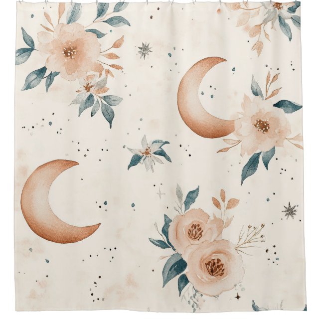 Celestial Floral Pattern (1) Shower Curtain (Front)