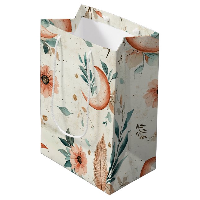 Celestial Floral Pattern (2) Medium Gift Bag (Front Angled)