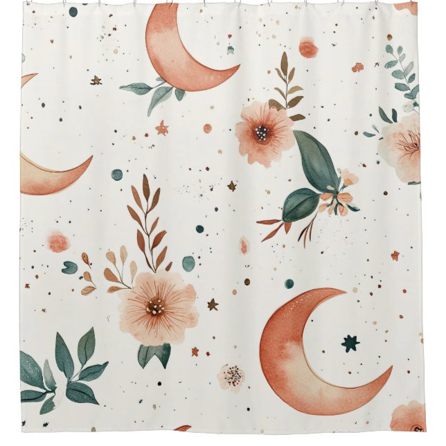 Celestial Floral Pattern (2) Shower Curtain (Front)