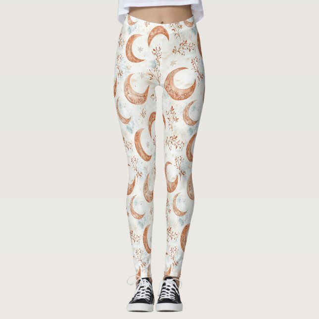 Celestial Floral Pattern (3) Leggings (Front)