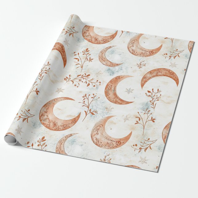 Celestial Floral Pattern (3) Wrapping Paper (Unrolled)