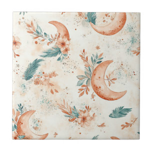 Celestial Floral Pattern (6) Ceramic Tile