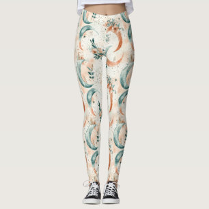 Celestial Floral Pattern (7) Leggings