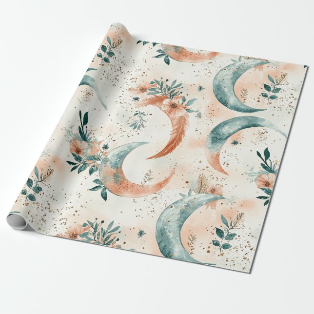 Celestial Floral Pattern (7) Wrapping Paper (Unrolled)