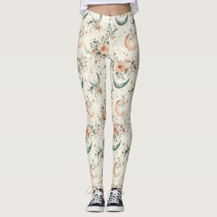 Celestial Floral Pattern (8) Leggings