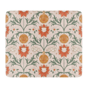 Celestial Floral Sunburst Seamless Pattern Design Cutting Board