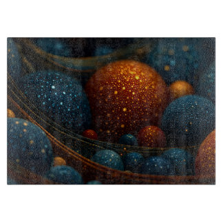 Celestial Flow: Abstract Spheres in Motion Cutting Board