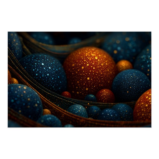 Celestial Flow: Abstract Spheres in Motion Poster (Front)