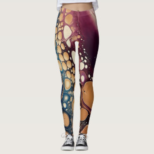 Celestial Fluid Marble in Midnight Gold Leggings