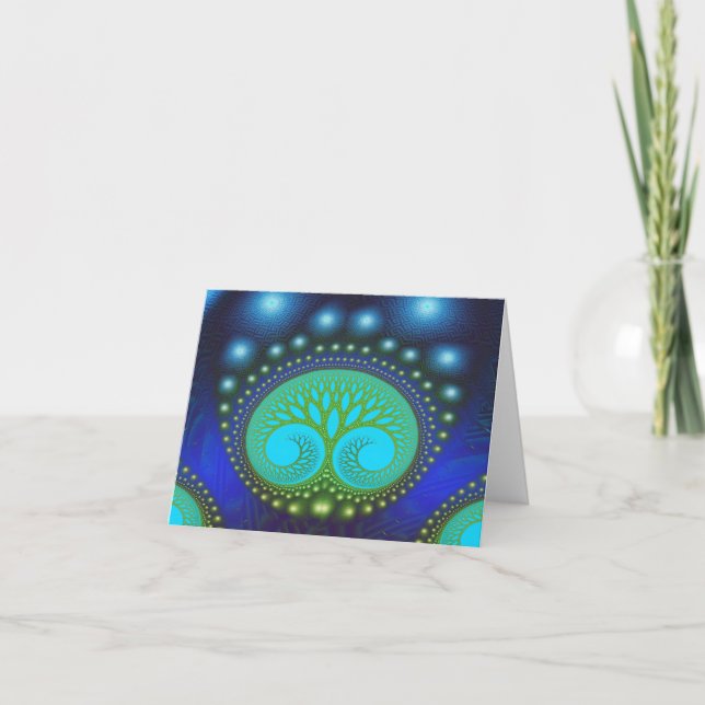 Celestial Forest Nature Pattern Abstract Art Card (Front)