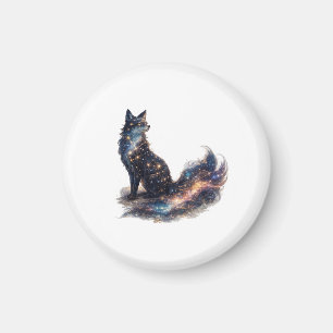 Celestial Fox   Cosmic Fantasy Animal Magnet