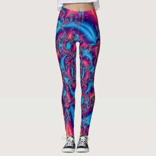 Celestial Fractal, Pink, Purple and Blue Leggings