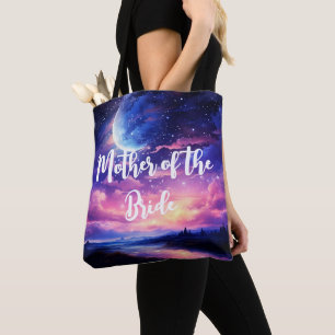 Celestial Full Moon Stars Clouds Mystical Wedding Tote Bag