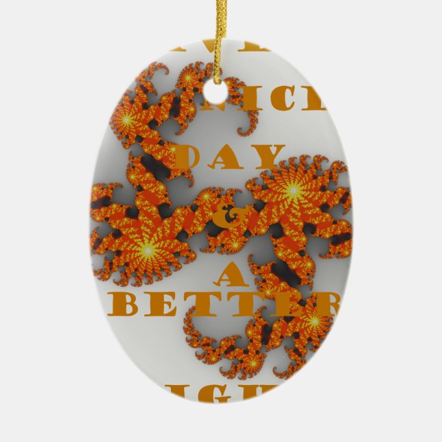 Celestial Galactic Have a Nice Day & Better Night Ceramic Tree Decoration (Front)