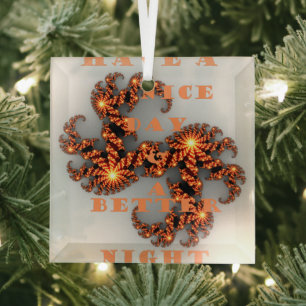 Celestial Galactic Have a Nice Day & Better Night Glass Tree Decoration