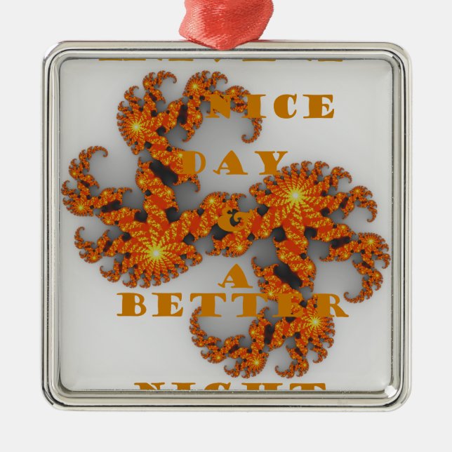 Celestial Galactic Have a Nice Day & Better Night Metal Tree Decoration (Front)
