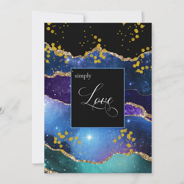 *~* Celestial Galaxy Cosmos Space Nebula Wedding Invitation (Front)