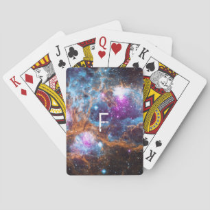 Celestial Galaxy Monogram Playing Cards
