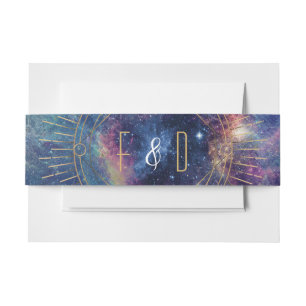 Celestial Galaxy Moon Phase Belly Bands Invitation Belly Band