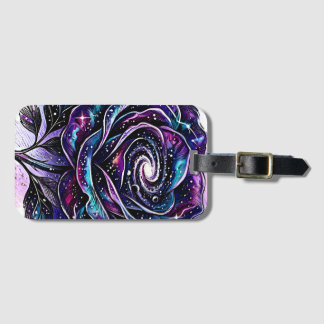 Celestial Galaxy Rose Spiral Nebula Custom Product Luggage Tag