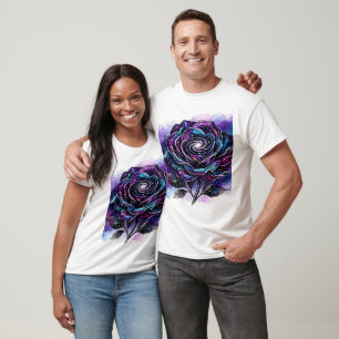 Celestial Galaxy Rose Spiral Nebula Custom Product T-Shirt
