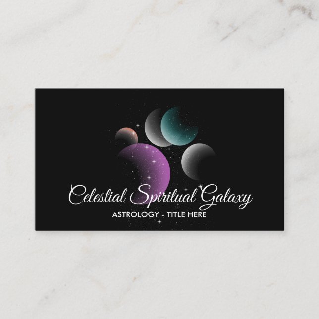 Celestial Galaxy Space Horoscope Business Card (Front)