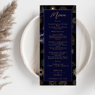 Celestial Galaxy Sun Crescent Moon Navy  Menu