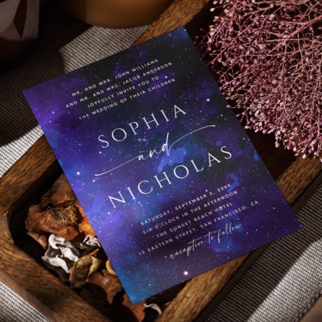 Celestial Galaxy Wedding | Space Night Sky & Stars Invitation (Creator Uploaded)