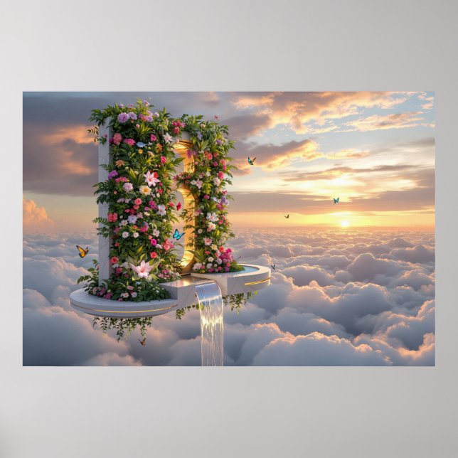 Celestial Garden: Where Waters Meet the Sky Poster (Front)