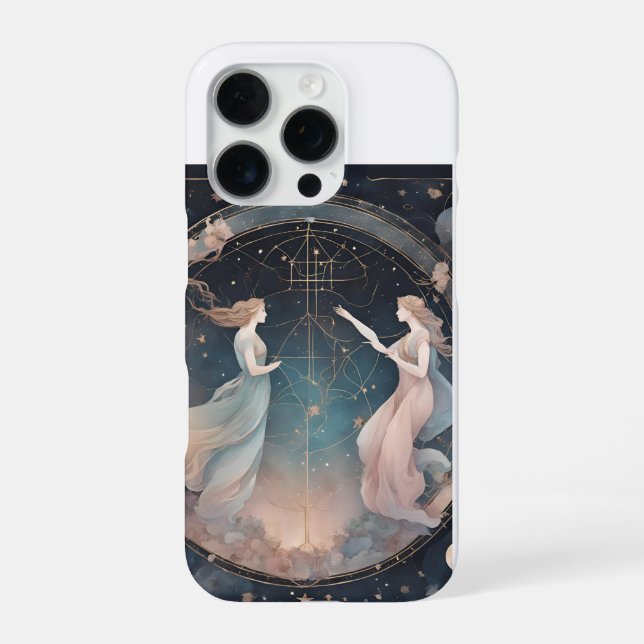 Celestial Gemini Zodiac Sign iPhone Case (Back)