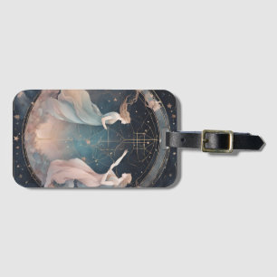 Celestial Gemini Zodiac Sign Luggage Tag