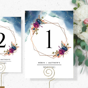Celestial, Geometrical Floral Table Number