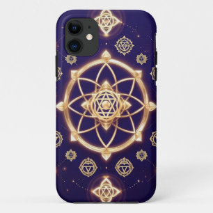 Celestial Geometry of Light — Sacred Pattern iPhone 11 Case