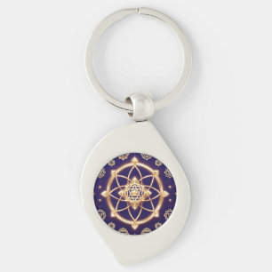 Celestial Geometry of Light — Sacred Pattern Key Ring