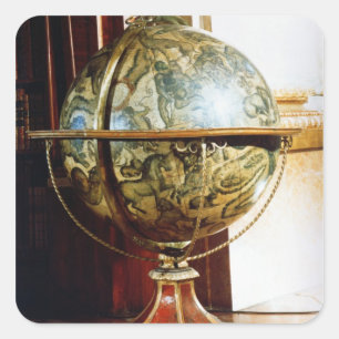 Celestial globe, 1688 square sticker