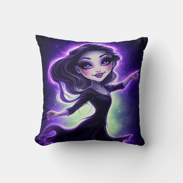 Celestial Glow Girl Throw Pillow (Front)