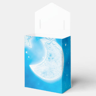 Celestial Glowing Stars & Moon Blue Sky Shower Favour Box