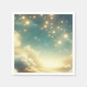 Celestial Glowing Stars Starry Sky Birthday Party Napkin