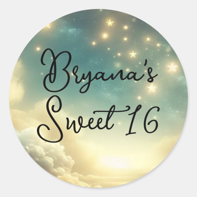Celestial Glowing Stars Starry Sky Sweet 16  Classic Round Sticker (Front)