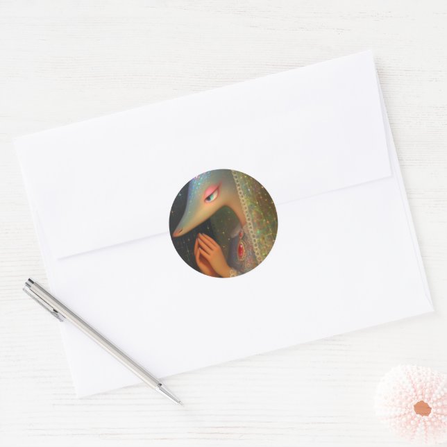 Celestial Goddess Classic Round Sticker (Envelope)