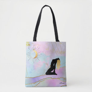 *~*  Celestial Goddess Rainbow Pastel Glitter AP22 Tote Bag