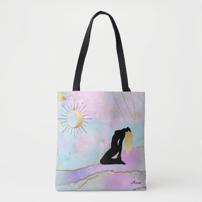 *~*  Celestial Goddess Rainbow Pastel Glitter AP22 Tote Bag (Front)