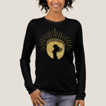Celestial Goddess Silhouette in Golden Aura Art
