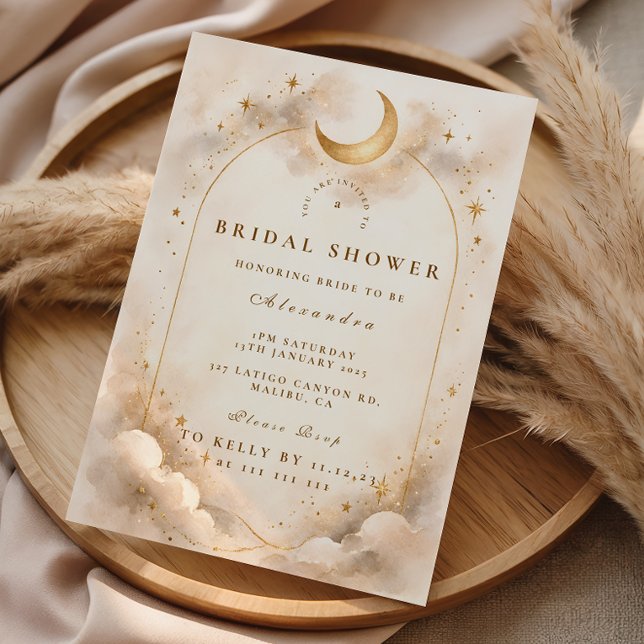 Celestial Gold Arch Bridal Shower Invitation (Creator Uploaded)