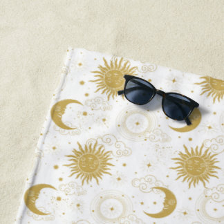 Celestial Gold Beach Towel