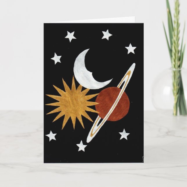 Celestial Gold Birthday Card (Front)