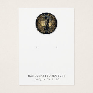 Celestial Gold Black Sun Moon Earring Jewellery 