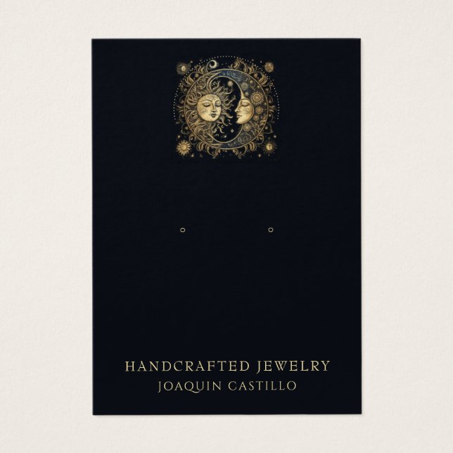 Celestial Gold Black Sun Moon Jewellery Display Ca (Front)