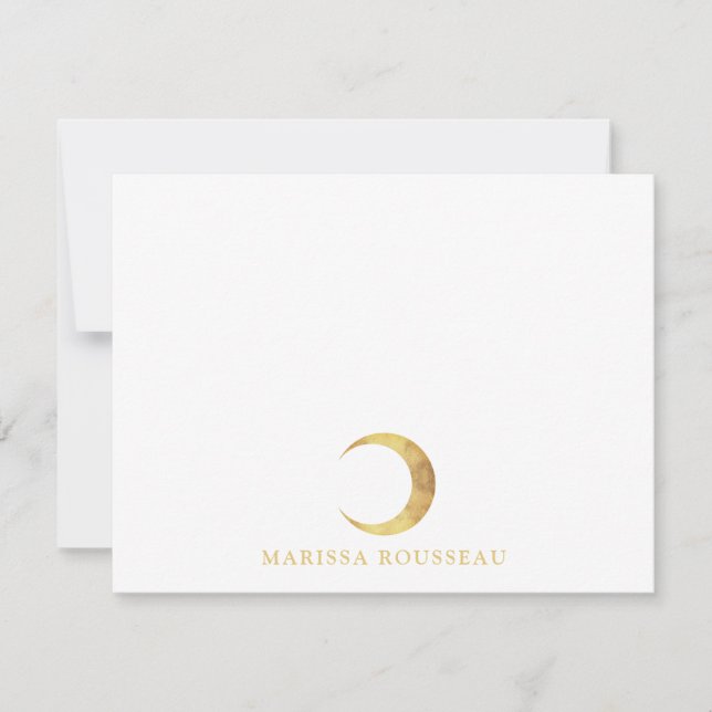 Celestial Gold Crescent Moon Card (Front)
