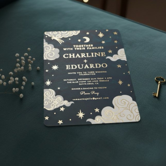 Celestial Gold Foil Moon & Stars Wedding  (Creator Uploaded)